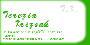 terezia krizsak business card
